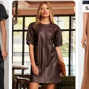 Evereve Danna Vegan Leather Dress Size L NWT